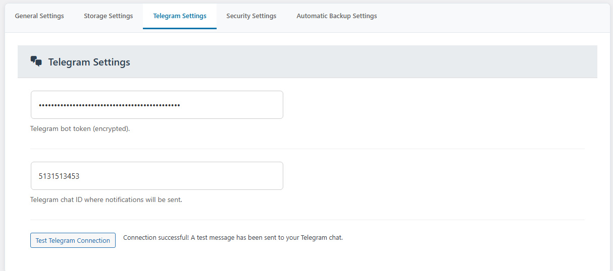 Security Settings - Configure encryption level and backup passwords